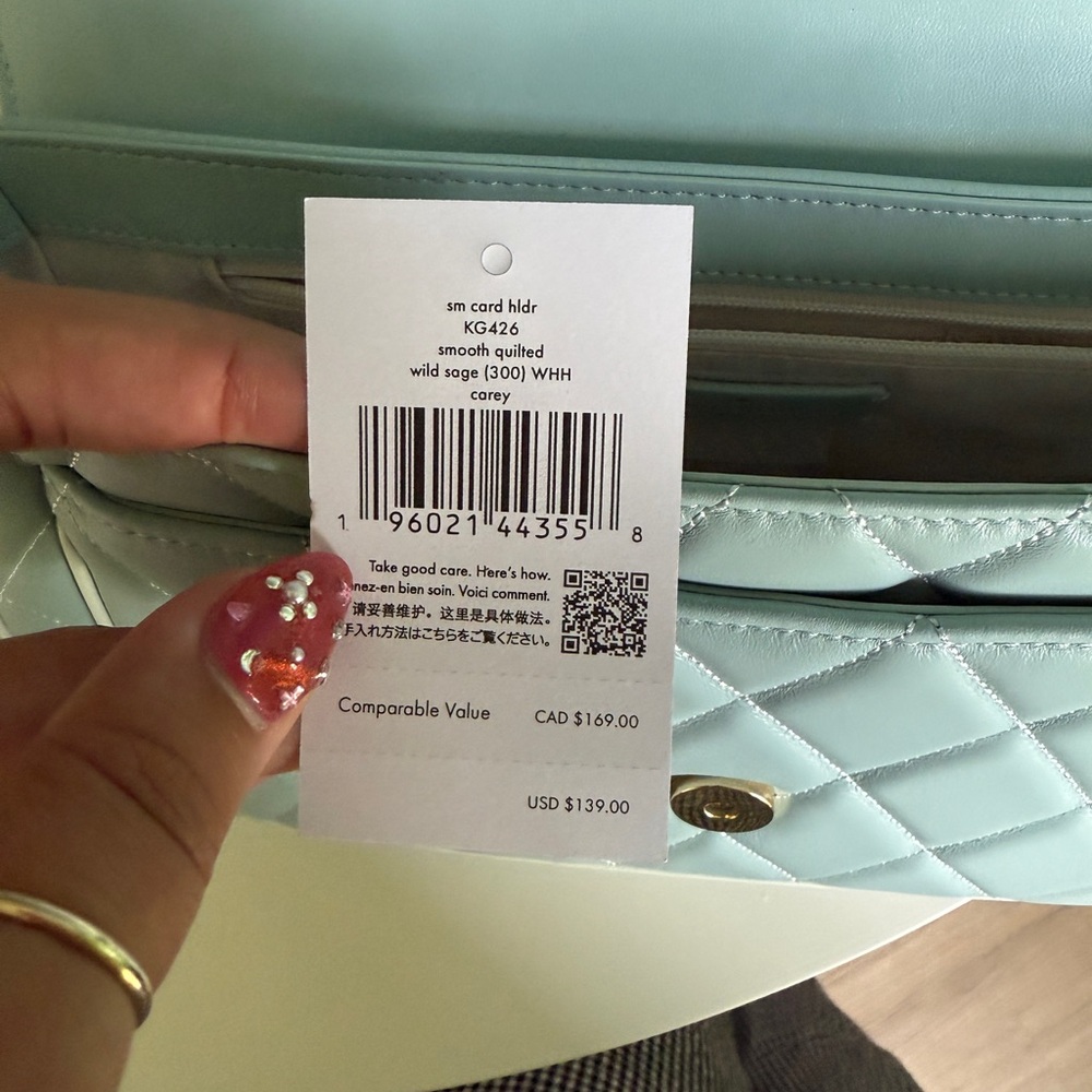 Kate Spade Blue and Gold Quilted Shoulder Bag - Picture 2 of 8